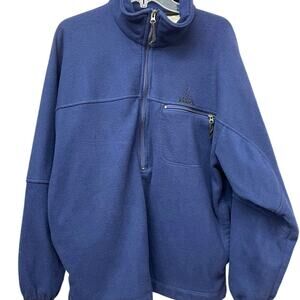 Nike ACG Vintage Half Zip Fleece Pullover Navy Blue Size Large Made in Taiwan